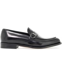 Ferragamo - Elegant Leather Loafers With Gancini Hook Detail - Lyst