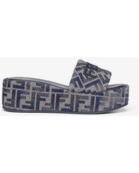 Fendi - Chic Grigio Slide Wedges - Lyst