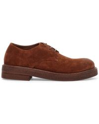 Marsèll - Suede Leather Lace-Up Derby Shoes With - Lyst