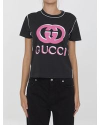Gucci - Logo Print T-Shirt - Lyst