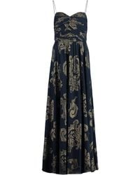 Ralph Lauren - Jacquard Fabric Dress With Sweetheart Neckline - Lyst