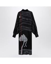 Ferragamo - 'Spirit Print Midi Dress - Lyst