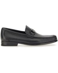 Ferragamo - Leather Loafers With Gancini Detail - Lyst