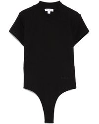 Alaïa - Logo-Embroidered Close Fit Bodysuit T-Shirt - Lyst