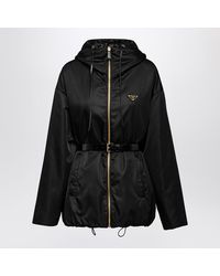 Prada - Re-Nylon Padded Jacket With Belt - Lyst