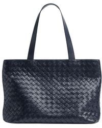 Bottega Veneta - Small Intrecciato Zipped Tote Handbag - Lyst