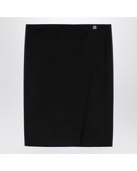 Givenchy - Wool Skirt With Metal Button 4G - Lyst