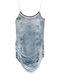 DIESEL - Denim Dress De-Dra-Short-Fsg - Lyst