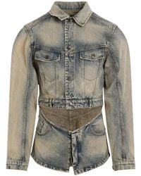 Egonlab - Spring Summer Denim Jacket With Front Cutout Detail - Lyst