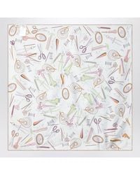 Fendi - Silk Twill Foulard With Multicolored Double-Face Print - Lyst
