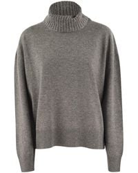 Fabiana Filippi - Luxurious Wool-Silk-Cashmere Turtleneck Sweater With Sequin Collar - Lyst