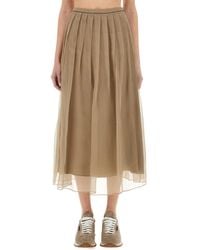 Brunello Cucinelli - Elegant Silk Mini Skirt - Lyst
