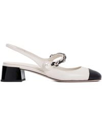 Miu Miu - Chain Detail Patent Slingback Pump - Lyst