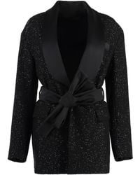 Max Mara - Elegant Sequin Blazer With Satin Lapel - Lyst