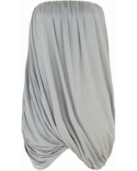 The Attico - Strapless Mini Dress With Draped Detail And Asymmetric Hem - Lyst