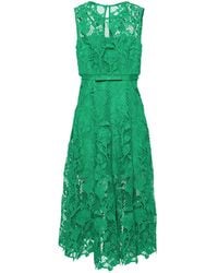 Self-Portrait - Lace Sleeveless Midi Dress - Lyst