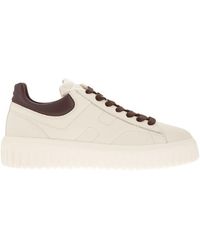 Hogan - Contemporary H-Stripes Leather Sneakers With Dynamic Design - Lyst