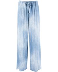 Ermanno Scervino - Viscose Trousers With Vintage Jeans Print For - Lyst