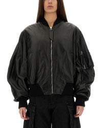The Attico - Oversized Leather Bomber Jacket - Lyst