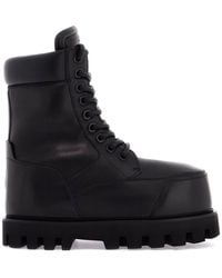 McQueen - Leather Wedge Ankle Boots - Lyst