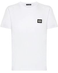 Dolce & Gabbana - T-Shirt With Logo Plaque - Lyst