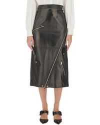 McQueen - Elegantly Crafted Midi Skirt - Lyst