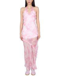 MSGM - Silk Chiffon Dress - Lyst