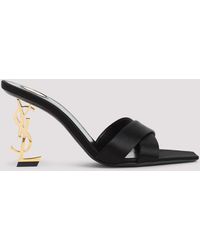 Saint Laurent - Opium 85 Satin Flat Mules For - Lyst
