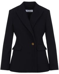 Max Mara - Marine Virgin Wool Double Breasted Cordonetto Jacket - Lyst