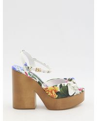 Dolce & Gabbana - Dolce&Gabbana Floral Platform Sandals - Lyst