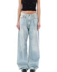 R13 - Damon Pleated Wide Leg Jeans For - Lyst
