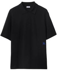 Burberry - Logo Embroidered Short Sleeved Polo Shirt - Lyst