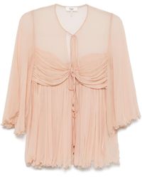 Chloé - Silk Pleated Blouse - Lyst