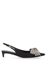 Dolce & Gabbana - Satin Slingback With Rhinestone Embroidery Pumps - Lyst