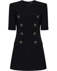 Balmain - Elegant Mini Dress With Decorative Buttons - Lyst