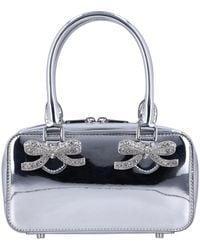 Self-Portrait - Mini Metallic Leather Tote Handbag - Lyst