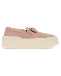 Ferragamo - Buckle Soft Leather Slip-On Sneaker - Lyst