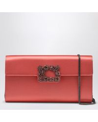 Roger Vivier - Satin Efflorescence Clutch Bag With Buckle - Lyst