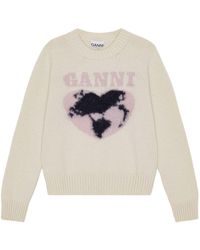 Ganni - Sweater With Logo - Lyst