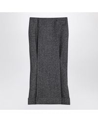 Prada - Wool Weave Midi Skirt - Lyst