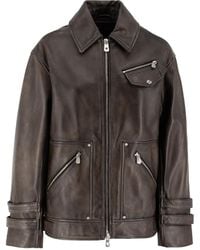Pinko - Oversized Leather Jacket For - Lyst