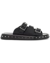 McQueen - Buckle Leather Sandals - Lyst