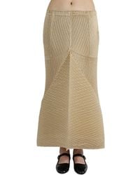 Issey Miyake - Wrapped Suede Like Pleats Skirt - Lyst