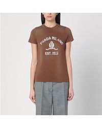 Prada - Washed T-Shirt With Logo Print - Lyst