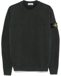Stone Island - Logo Cotton Crewneck Sweatshirt - Lyst