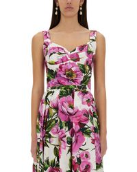Dolce & Gabbana - Peony Print Bustier Top It - Lyst