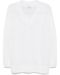 Brunello Cucinelli - V-Neck Long Sleeve Knit Top For - Lyst