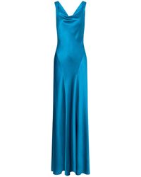 Alberta Ferretti - Back Cut-Out Satin Maxi Dress - Lyst