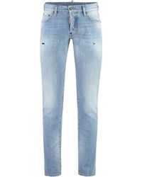 DSquared² - Distressed Stretch Cotton Jeans For - Lyst