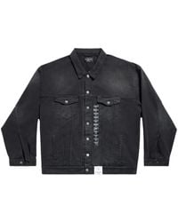 Balenciaga - Size Sticker Denim Jacket - Lyst